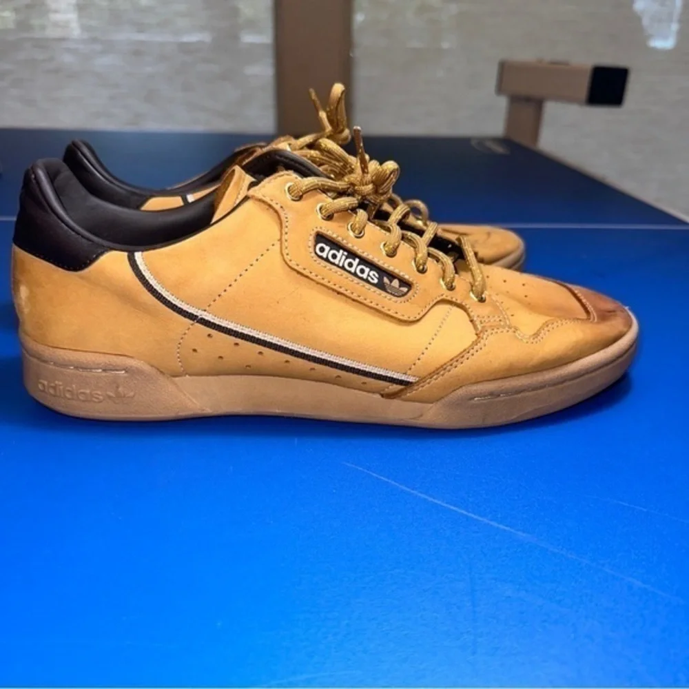 Super Nice Adidas Continental 80 J Brown/Camel‎ Shoes Size 10.5